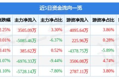 酒鬼酒（000799）3月30日主力资金净买入3505.09万元