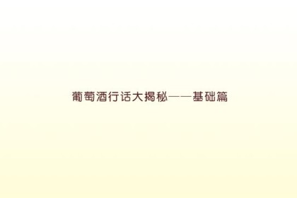 葡萄酒行话揭秘——基础知识